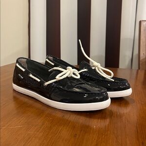 Cole Haan Nantucket Camp Moc Shoes Loafers Boat Flats Navy Patent Women’ Size 10